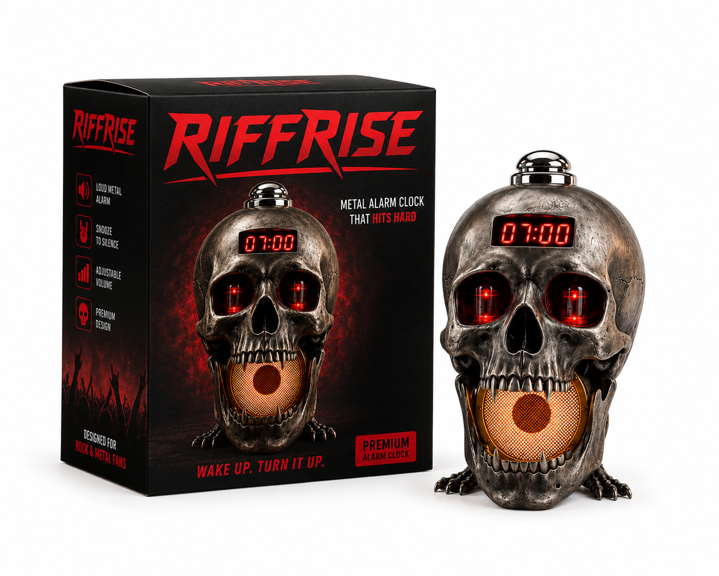 RiffRide™ Skull alarm clock